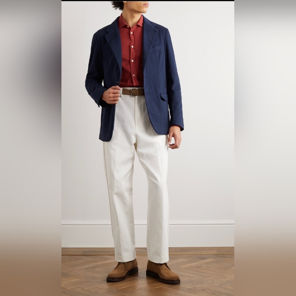 $1085 MASSIMO ALBA Men Stretch-Cotton and Cashmere-Blend Twill Blazer